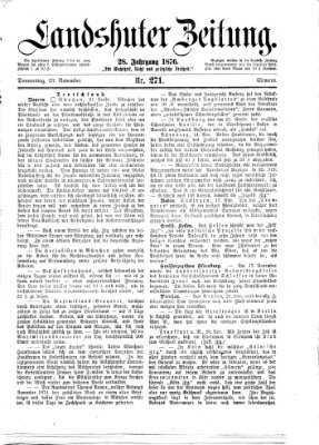 Landshuter Zeitung Donnerstag 23. November 1876