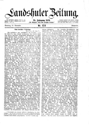 Landshuter Zeitung Samstag 25. November 1876