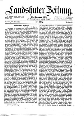 Landshuter Zeitung Dienstag 28. November 1876