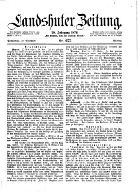 Landshuter Zeitung Donnerstag 30. November 1876