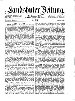 Landshuter Zeitung Sonntag 3. Dezember 1876