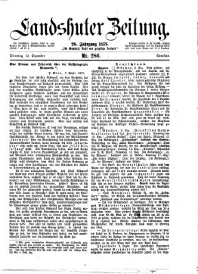 Landshuter Zeitung Dienstag 12. Dezember 1876