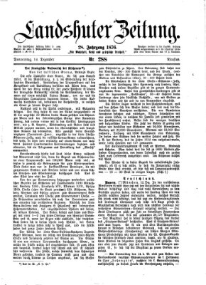 Landshuter Zeitung Donnerstag 14. Dezember 1876