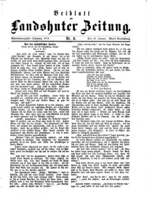 Landshuter Zeitung. Beiblatt zur Landshuter Zeitung (Landshuter Zeitung) Sonntag 23. Januar 1876