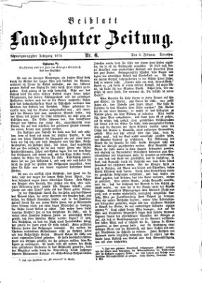 Landshuter Zeitung. Beiblatt zur Landshuter Zeitung (Landshuter Zeitung) Sonntag 6. Februar 1876