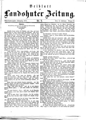 Landshuter Zeitung. Beiblatt zur Landshuter Zeitung (Landshuter Zeitung) Sonntag 13. Februar 1876