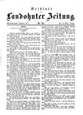 Landshuter Zeitung. Beiblatt zur Landshuter Zeitung (Landshuter Zeitung) Sonntag 12. März 1876