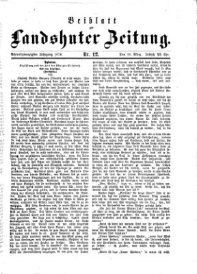 Landshuter Zeitung. Beiblatt zur Landshuter Zeitung (Landshuter Zeitung) Sonntag 19. März 1876