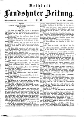 Landshuter Zeitung. Beiblatt zur Landshuter Zeitung (Landshuter Zeitung) Sonntag 23. April 1876