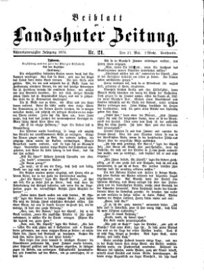 Landshuter Zeitung. Beiblatt zur Landshuter Zeitung (Landshuter Zeitung) Sonntag 21. Mai 1876