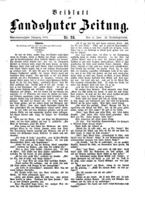 Landshuter Zeitung. Beiblatt zur Landshuter Zeitung (Landshuter Zeitung) Sonntag 11. Juni 1876