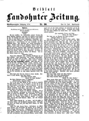 Landshuter Zeitung. Beiblatt zur Landshuter Zeitung (Landshuter Zeitung) Sonntag 23. Juli 1876