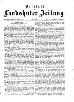 Landshuter Zeitung. Beiblatt zur Landshuter Zeitung (Landshuter Zeitung) Sonntag 17. September 1876