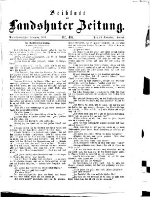 Landshuter Zeitung. Beiblatt zur Landshuter Zeitung (Landshuter Zeitung) Sonntag 26. November 1876