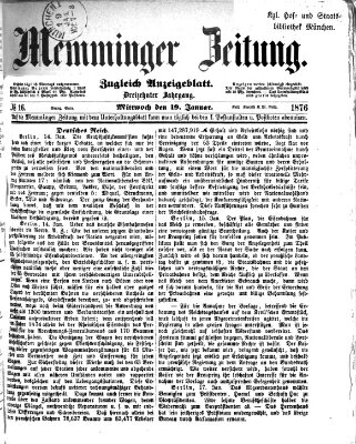 Memminger Zeitung Mittwoch 19. Januar 1876