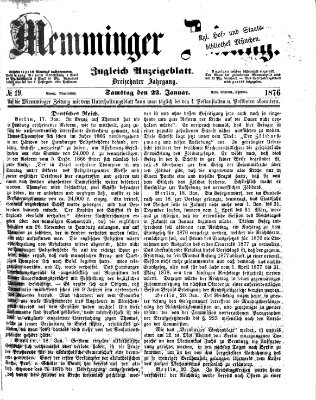 Memminger Zeitung Samstag 22. Januar 1876