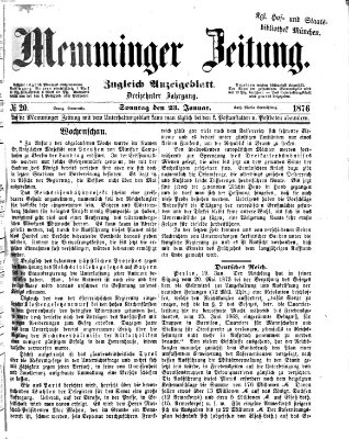 Memminger Zeitung Sonntag 23. Januar 1876