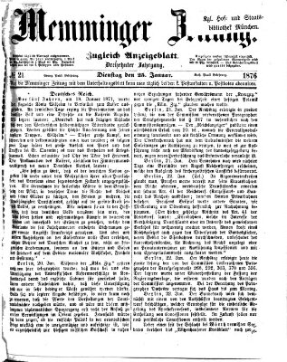 Memminger Zeitung Dienstag 25. Januar 1876