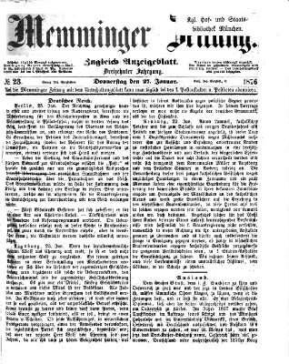 Memminger Zeitung Donnerstag 27. Januar 1876