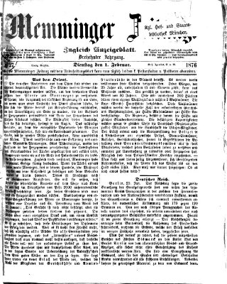 Memminger Zeitung Dienstag 1. Februar 1876