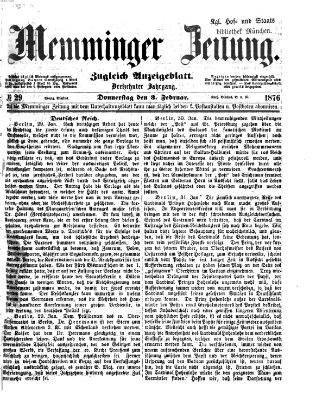 Memminger Zeitung Donnerstag 3. Februar 1876