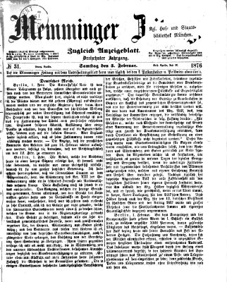 Memminger Zeitung Samstag 5. Februar 1876