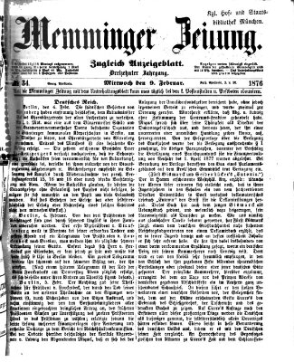 Memminger Zeitung Mittwoch 9. Februar 1876