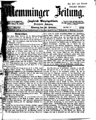 Memminger Zeitung Sonntag 13. Februar 1876