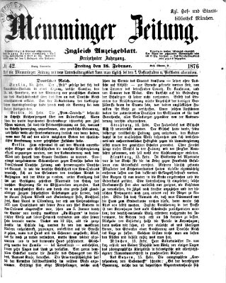 Memminger Zeitung Freitag 18. Februar 1876