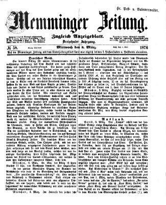 Memminger Zeitung Mittwoch 8. März 1876