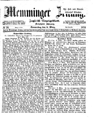 Memminger Zeitung Donnerstag 9. März 1876