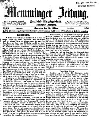 Memminger Zeitung Sonntag 19. März 1876