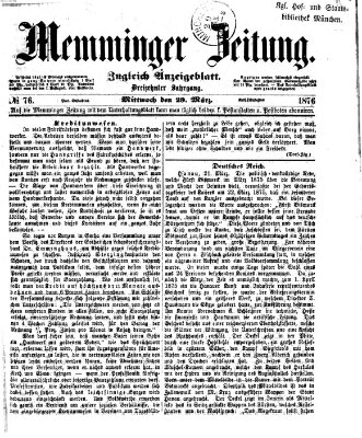 Memminger Zeitung Mittwoch 29. März 1876