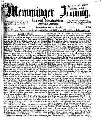 Memminger Zeitung Donnerstag 6. April 1876