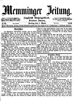 Memminger Zeitung Freitag 7. April 1876