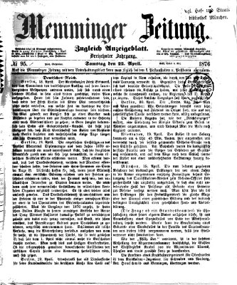 Memminger Zeitung Samstag 22. April 1876