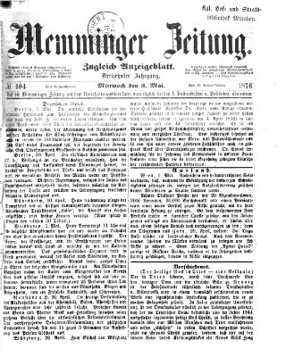 Memminger Zeitung Mittwoch 3. Mai 1876