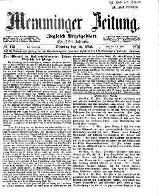 Memminger Zeitung Dienstag 16. Mai 1876