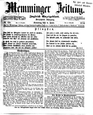 Memminger Zeitung Sonntag 4. Juni 1876