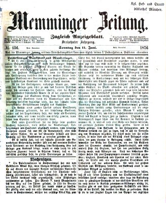 Memminger Zeitung Sonntag 11. Juni 1876