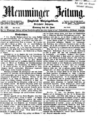 Memminger Zeitung Sonntag 18. Juni 1876