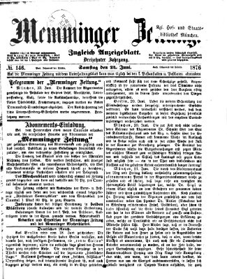 Memminger Zeitung Samstag 24. Juni 1876