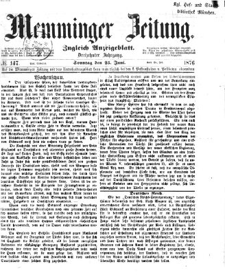 Memminger Zeitung Sonntag 25. Juni 1876