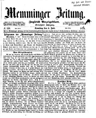 Memminger Zeitung Samstag 8. Juli 1876