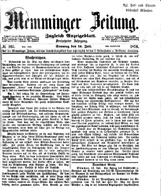 Memminger Zeitung Sonntag 16. Juli 1876