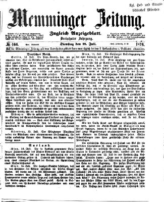 Memminger Zeitung Dienstag 18. Juli 1876