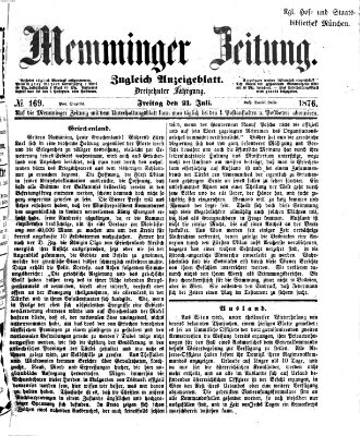 Memminger Zeitung Freitag 21. Juli 1876