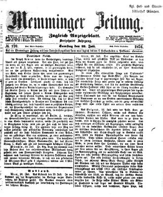 Memminger Zeitung Samstag 22. Juli 1876