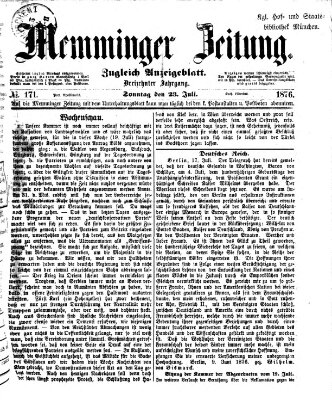 Memminger Zeitung Sonntag 23. Juli 1876