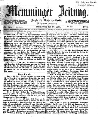 Memminger Zeitung Donnerstag 27. Juli 1876